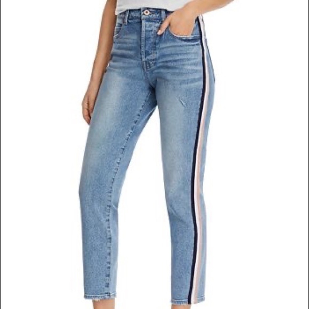 Pistola Denim Nico Side Stripe High-Rise Mom Jeans